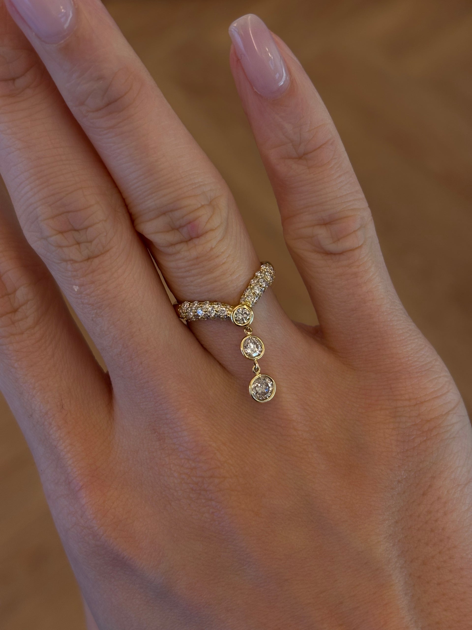 Vintage Diamond Drop Ring