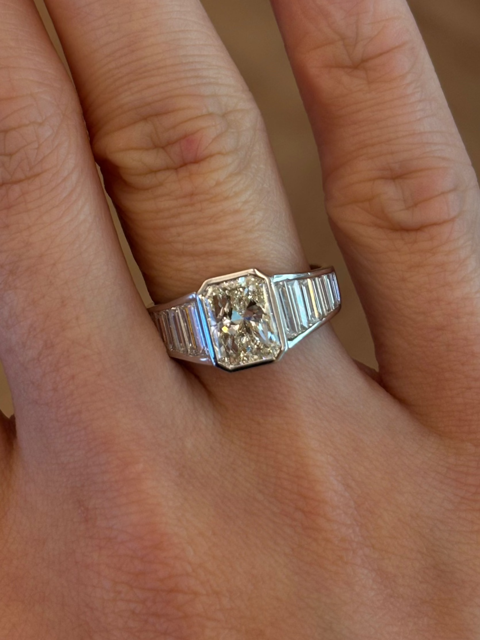Vintage Platinum Emerald Diamond Ring