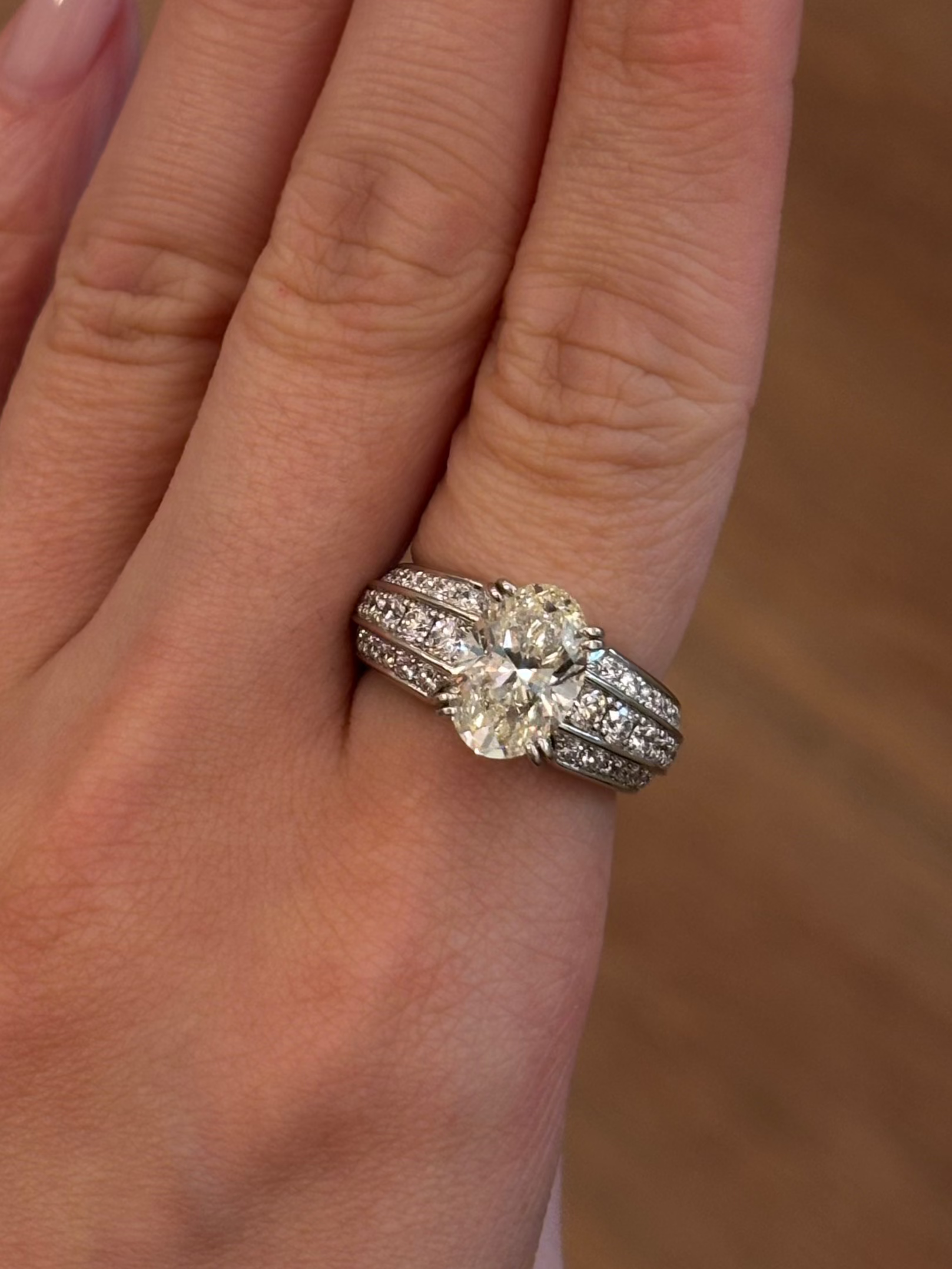 Vintage Oval Diamond Golden Ring