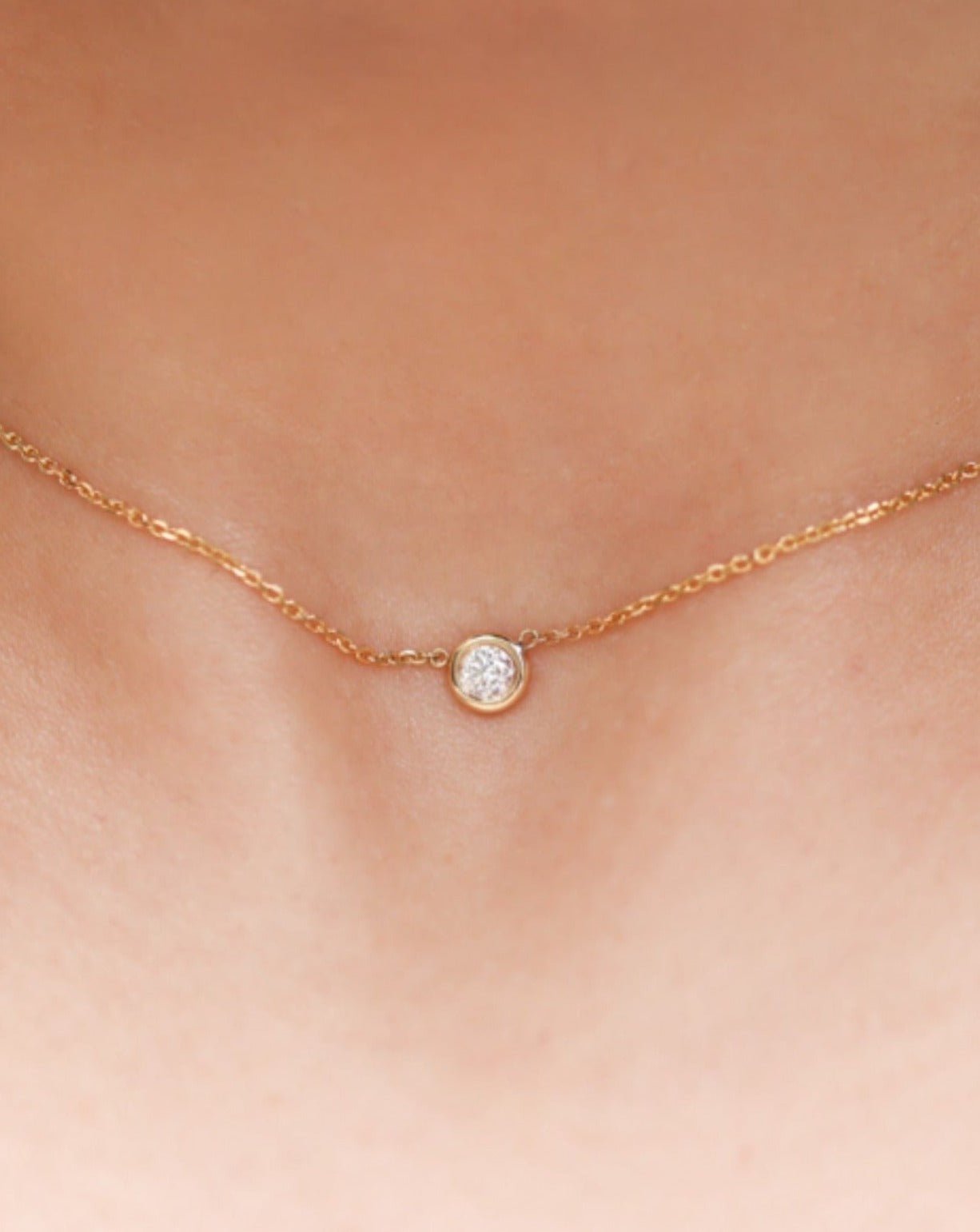 Bezel Diamond Necklace - SIA Jewelry