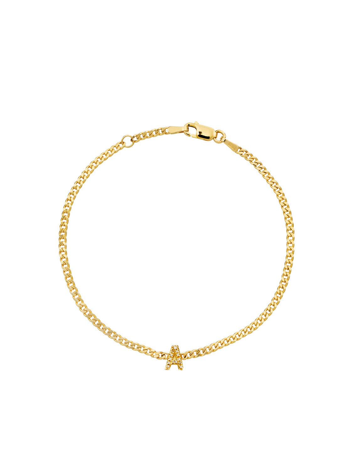 Classic Diamond Initial Chain Bracelet - SIA Jewelry