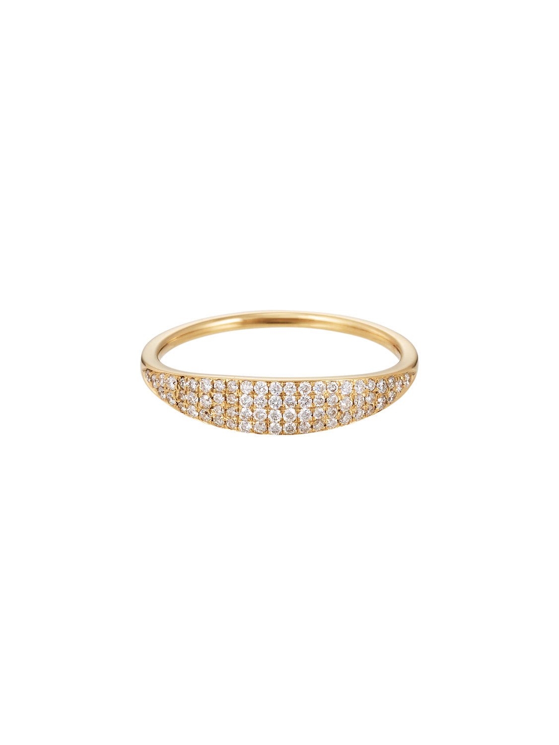 Pavé Diamond Lank Signet Ring - SIA Jewelry
