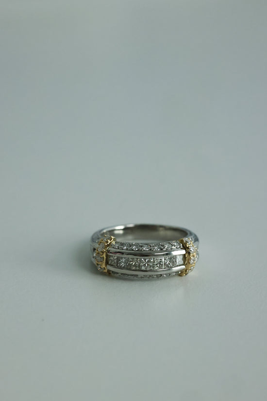 Vintage Mixed Gold Gate Diamond Ring