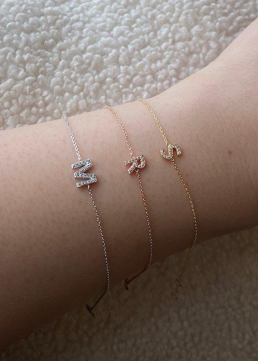Classic Diamond Initial Bracelet - SIA Jewelry