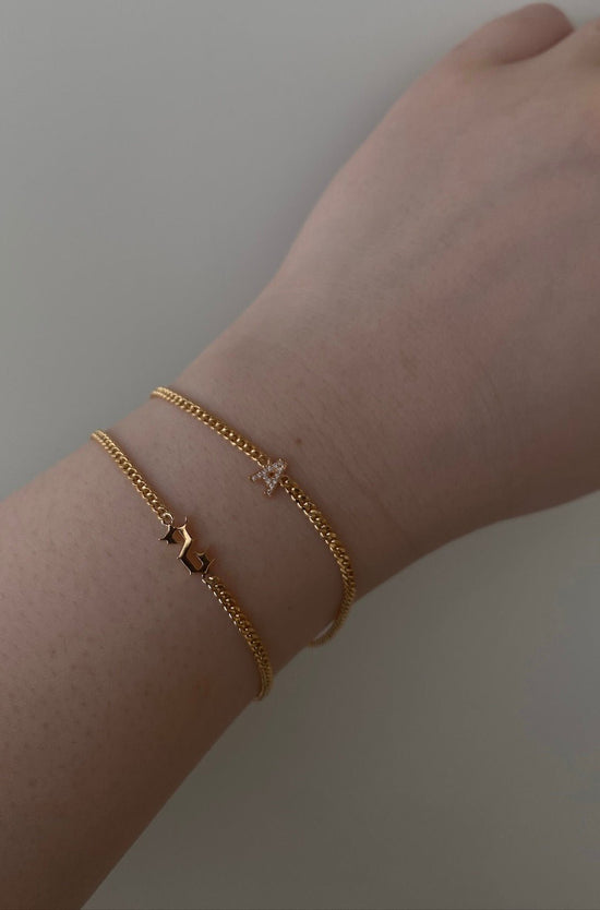 Classic Diamond Initial Chain Bracelet - SIA Jewelry