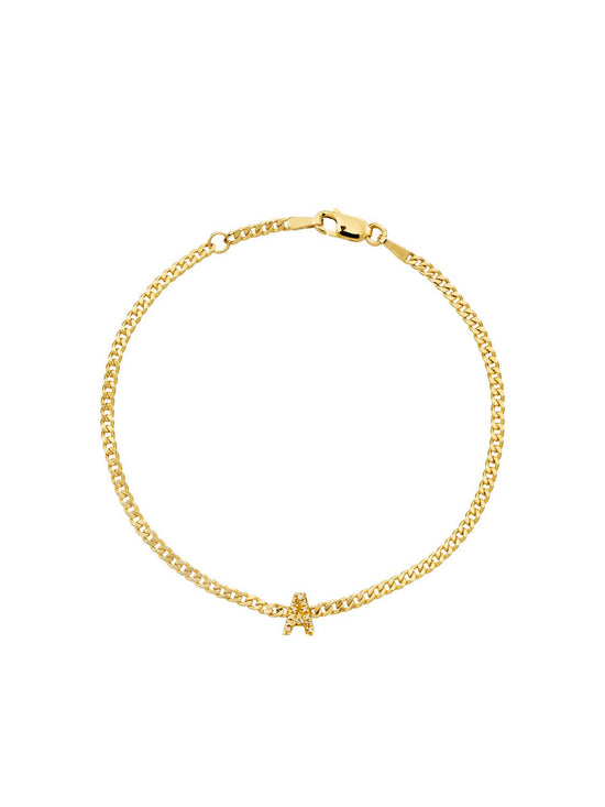 Classic Diamond Initial Chain Bracelet - SIA Jewelry