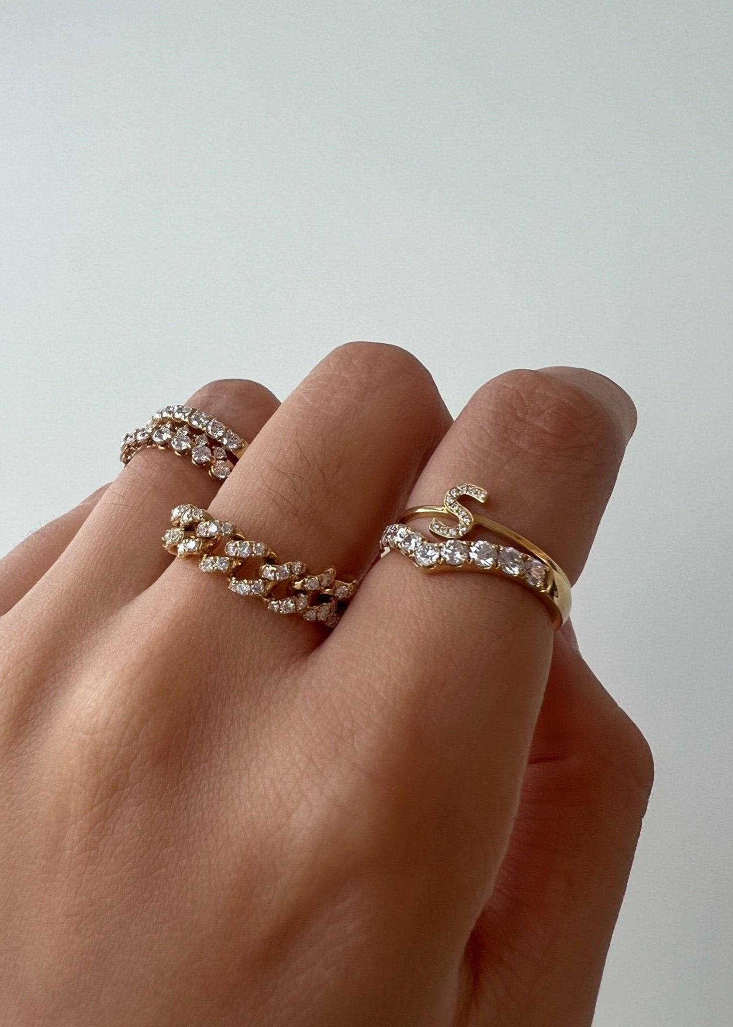 Classic Diamond Initial Ring - SIA Jewelry