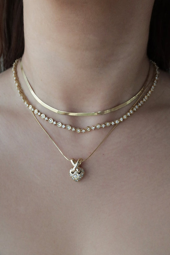 Vintage Starry Tennis Diamond Necklace - SIA Jewelry